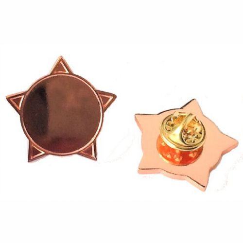Superior Badge Blank star 18mm bronze clutch and clear dome